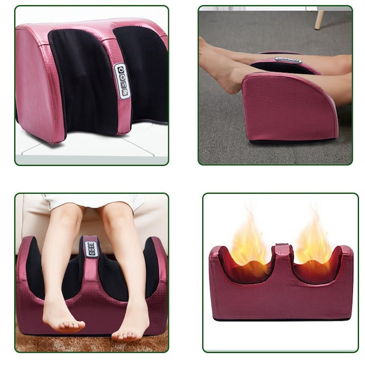 Masator Electric pentru Picioare & Gambe cu Încălzire Termală, Telecomandă, 20 Bile Shiatsu, 3 Intensități – Roșu