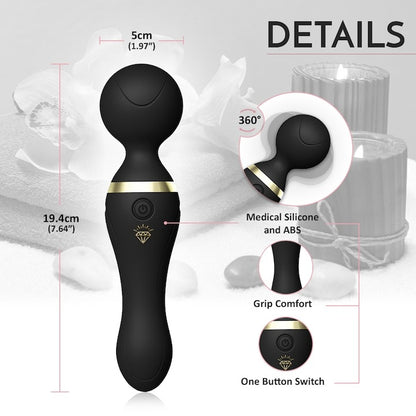 Masajer Personal Atalia 19 cm, 9 Moduri Vibrații, Silențios, USB, Impermeabil