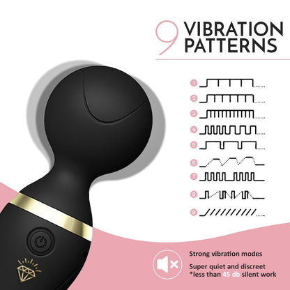 Masajer Personal Atalia 19 cm, 9 Moduri Vibrații, Silențios, USB, Impermeabil