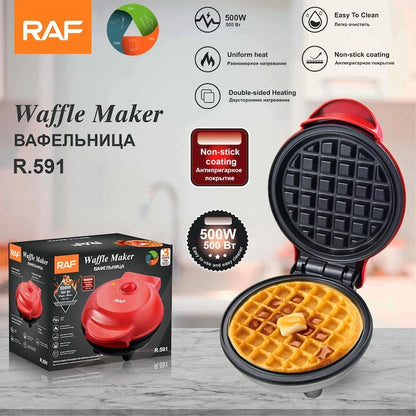 Aparat Waffles RAF R.2220 350W, Placi Antiaderente, Rosu, Compact - Bucatarie si electrocasnice