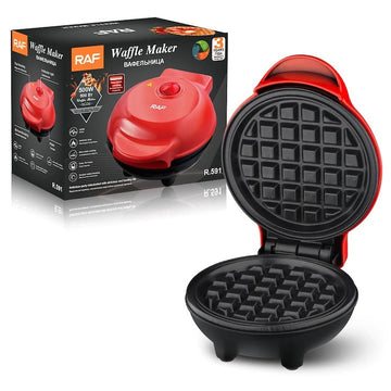 Aparat Waffles RAF R.2220 350W, Placi Antiaderente, Rosu, Compact - Bucatarie si electrocasnice