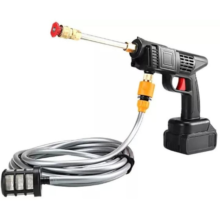 Pistol cu apa de inalta presiune pentru spalatorie auto, portabil, alimentat cu baterie