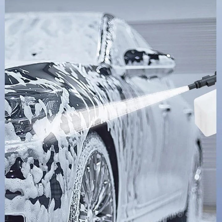 Pistol cu apa de inalta presiune pentru spalatorie auto, portabil, alimentat cu baterie
