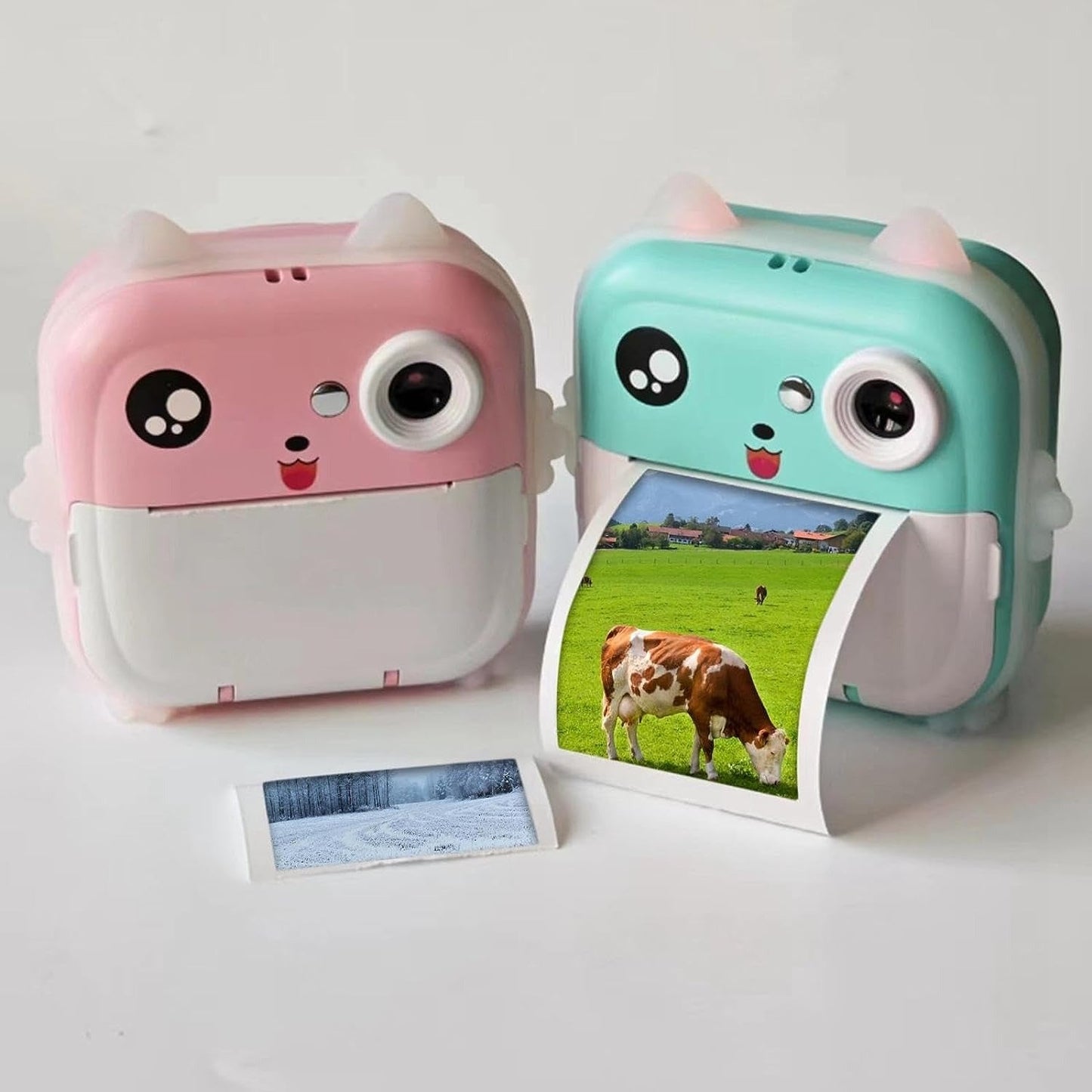 Camera Foto Copii cu Imprimare Instant 24MP, Ecran 2.4” - Roz sau Albastru - Copii si bebelusi