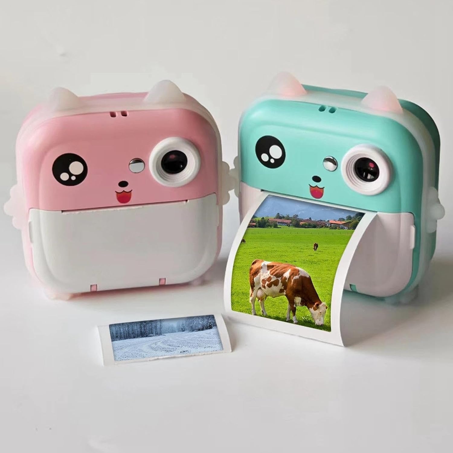 Camera Foto Copii cu Imprimare Instant 24MP, Ecran 2.4” - Roz sau Albastru - Copii si bebelusi