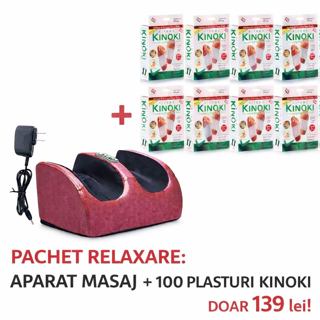 Pachet Masaj Picioare Electric + 100 Plasturi Kinoki Detox - Relaxare & Revitalizare - Doar 139 Lei - Bucatarie si