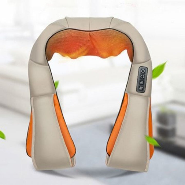 Aparat Masaj Cervical Shiatsu cu Infrarosu 24W, pentru Gat/Umeri/Spate, 220V/12V - Auto si moto