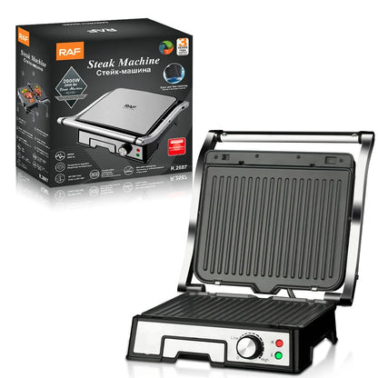 Grill Electric RAF R.2687 2000W pentru Sandvisuri & Steak, Placi Antiaderente, Incalzire Dubla - Bucatarie si electrocasnice