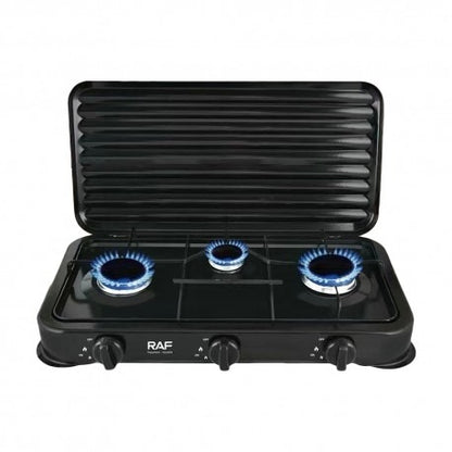 Aragaz Portabil RAF R.8033W+B cu 2 Ochiuri pe Butelie, 5.4 kW, Camping