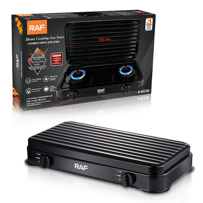 Aragaz Portabil RAF R.8033W+B cu 2 Ochiuri pe Butelie, 5.4 kW, Camping