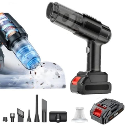 Aspirator 6-în-1 Fără Fir 100W cu HEPA – Aspirare, Suflare, Vidare, Portabil pentru Casă, Mașină & Birou, Negru