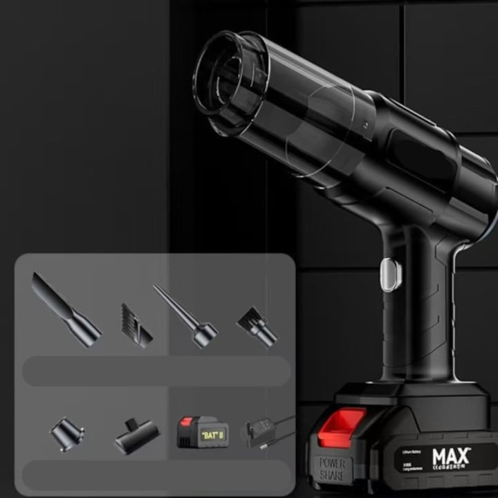 Aspirator 6-în-1 Fără Fir 100W cu HEPA – Aspirare, Suflare, Vidare, Portabil pentru Casă, Mașină & Birou, Negru