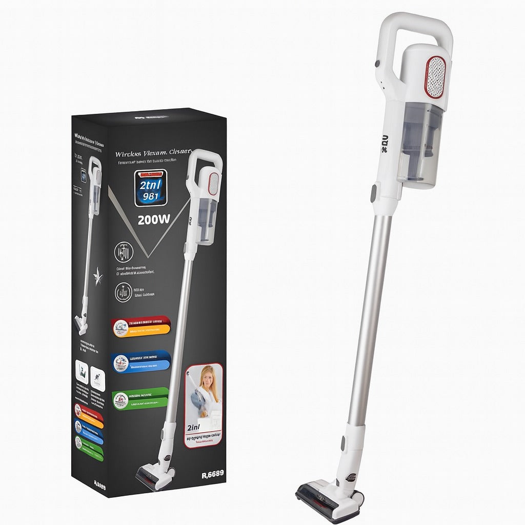 Aspirator Fără Fir 2în1 RAF R8669 120W, Vertical & de Mână, 40 min, Alb