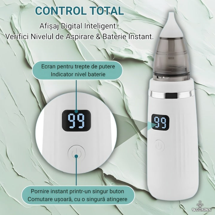 Aspirator nazal electric 2 in 1 pentru bebelusi si copii, LCD, 5 trepte, USB, 65 kPa - Copii si bebelusi