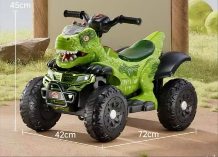 ATV electric copii dinozaur T-REX 6V 35W cu muzica lumini LED 2-4 ani verde - Copii si bebelusi