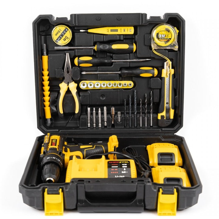 Trusa bormasina gaurit + insurubat - 2 acumulatori Li-Ion 36V/5Ah, 30 accesorii, cuplu reglabil - Sport si timp liber