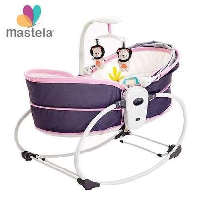 Balansoar 5 in 1 MASTELA cu Vibratii si Melodii, Transformabil Landou/Scaun Copii, Mov - Copii si bebelusi