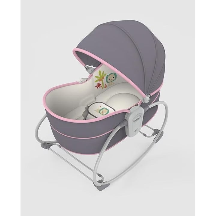 Balansoar 5 in 1 MASTELA cu Vibratii si Melodii, Transformabil Landou/Scaun Copii, Mov - Copii si bebelusi