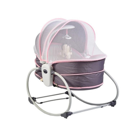 Balansoar 5 in 1 MASTELA cu Vibratii si Melodii, Transformabil Landou/Scaun Copii, Mov - Copii si bebelusi