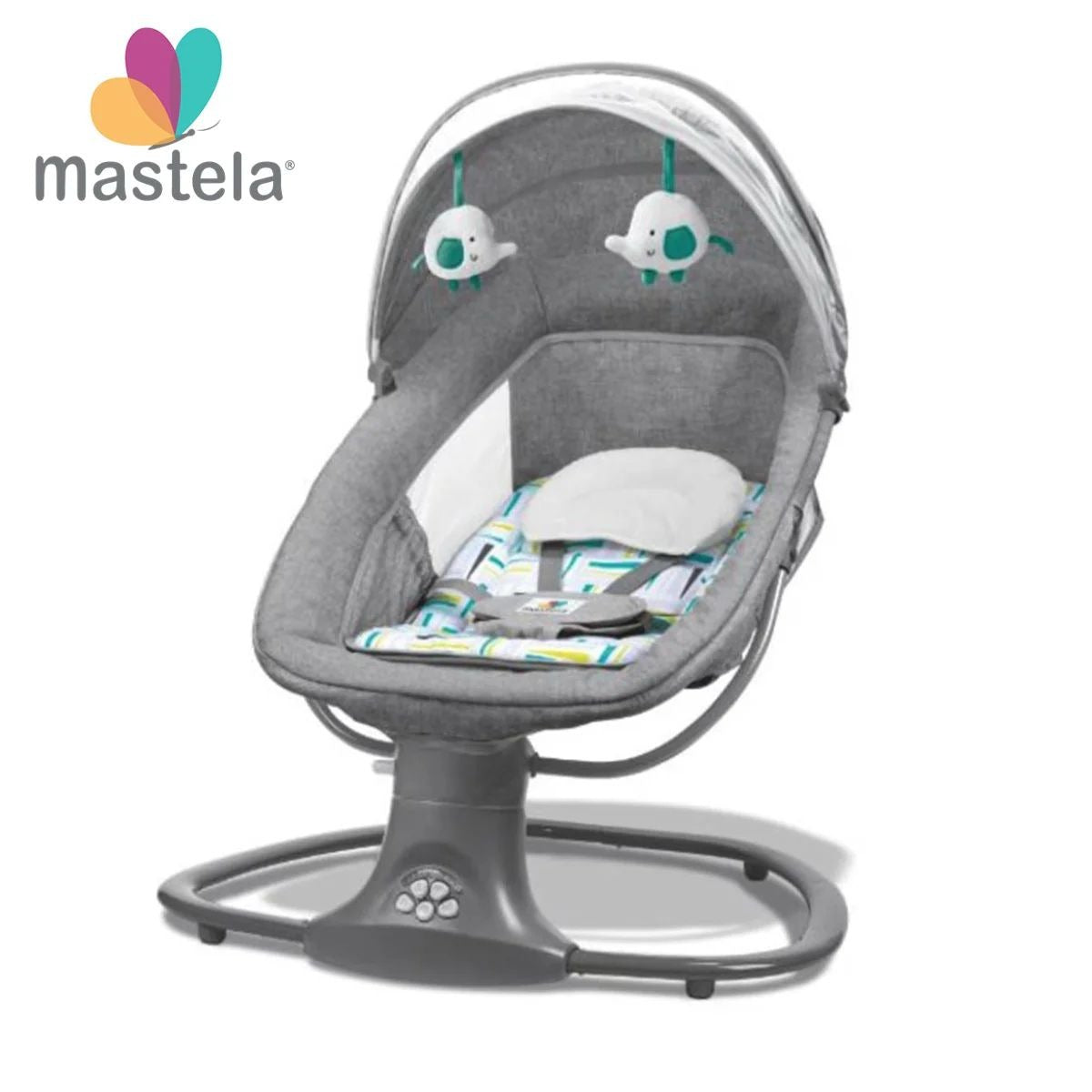 Leagăn Electric Bebeluși 0-18kg cu Mișcare Laterală, Bluetooth, Telecomandă și Plasă Țânțari