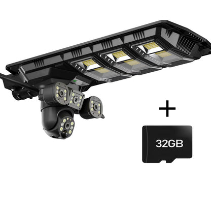 Cameră 4K 360° Solară 2in1 cu Lumină LED 450W, 4G/WiFi + Card Cadou 32GB