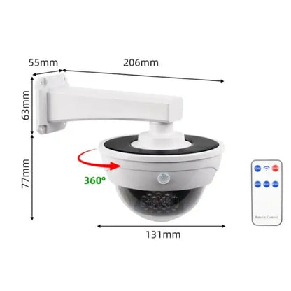 Lampa solara LED cu telecomanda - gen camera falsa, senzor miscare, 3 moduri lumina, IP66, alba - Sport si timp liber