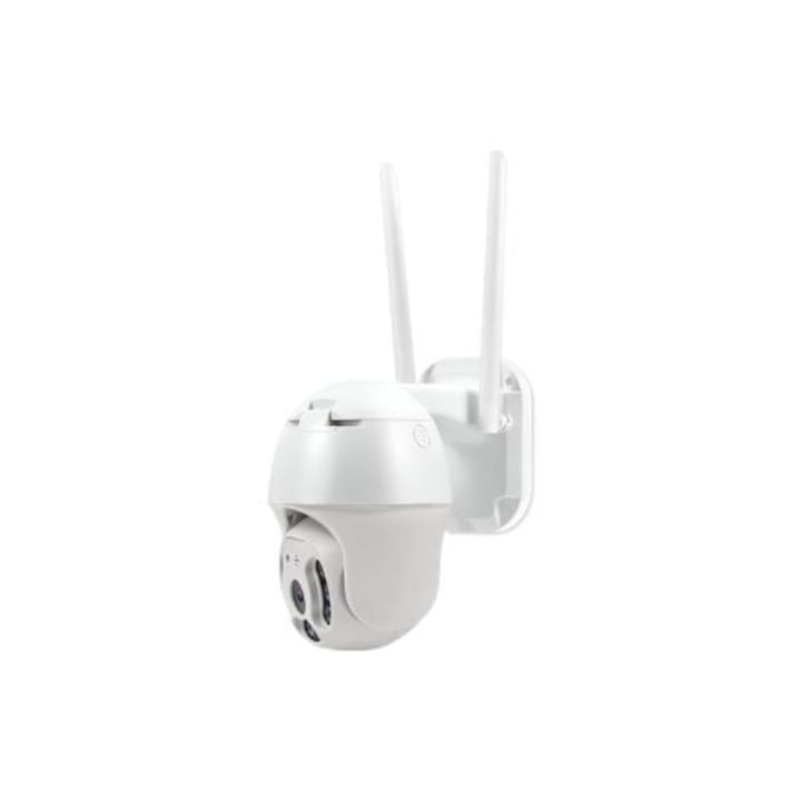 Cameră Supraveghere WiFi Smart V380 CAM-301, 2MP, IP66, rotație 360°, audio bidirecțional