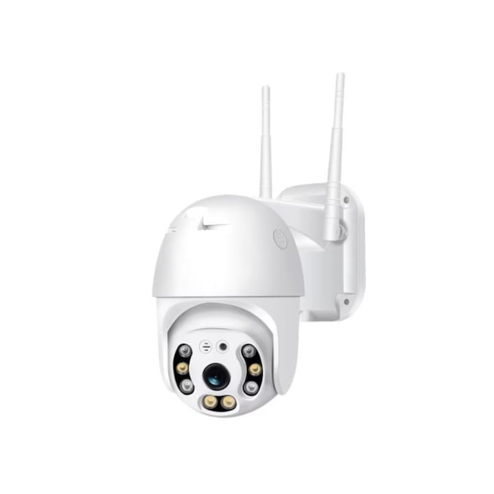 Cameră Supraveghere WiFi Smart V380 CAM-301, 2MP, IP66, rotație 360°, audio bidirecțional