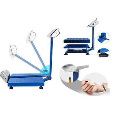 Cantar Electronic Leihmann 350kg cu Platforma Metalica si Acumulator, LCD, Albastru - Electronice si gadgeturi