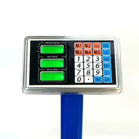 Cantar Electronic Leihmann 350kg cu Platforma Metalica si Acumulator, LCD, Albastru - Electronice si gadgeturi
