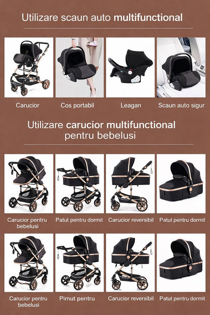 Carucior bebe 3 in 1 Premium LEHMANN landou sport scoica auto pliabil - Copii si bebelusi