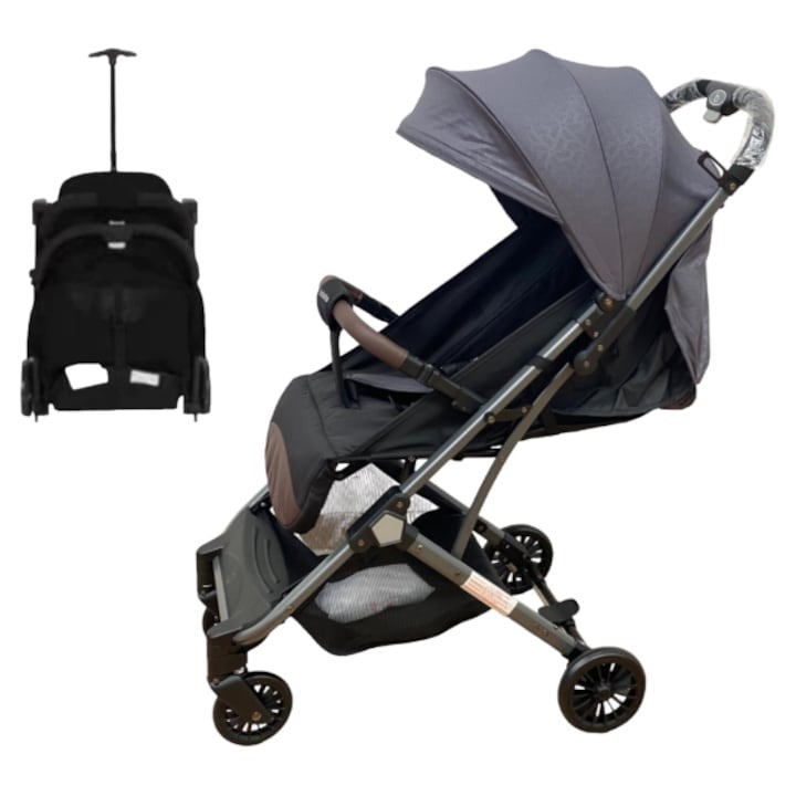Carucior sport pliabil tip troller pentru avion 6-36 luni gri - Copii si bebelusi