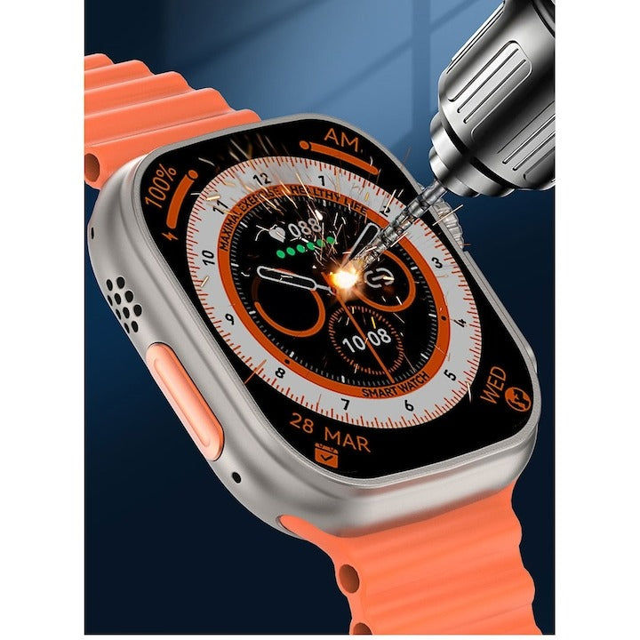 Smartwatch Z68 Ultra Series 8, NFC, 49 mm, Apelare Bluetooth, Incarcare Wireless, HD, Orange