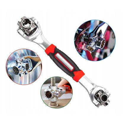 Cheie Tubulara Multifunctionala 48 In 1 Tiger Wrench Universala Cu Cap Rotativ 360 Si Unghi 45° - Auto si moto