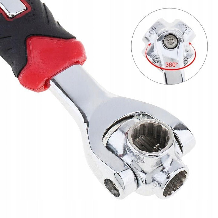 Cheie Tubulara Multifunctionala 48 In 1 Tiger Wrench Universala Cu Cap Rotativ 360 Si Unghi 45° - Auto si moto