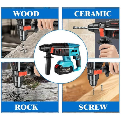 Ciocan rotopercutor LEIHMANN - 1000W, 2 acumulatori 48V, 3500 rpm, 3 moduri - Sport si timp liber
