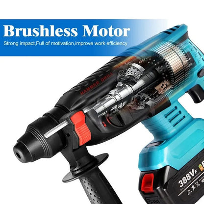 Ciocan rotopercutor LEIHMANN - 1000W, 2 acumulatori 48V, 3500 rpm, 3 moduri - Sport si timp liber