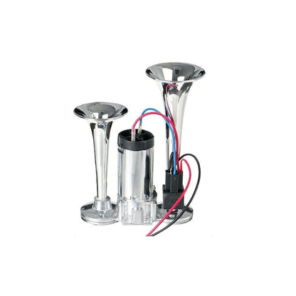 Claxon pneumatic auto 12V universal 600dB aer comprimat zinc cromat - Auto si moto