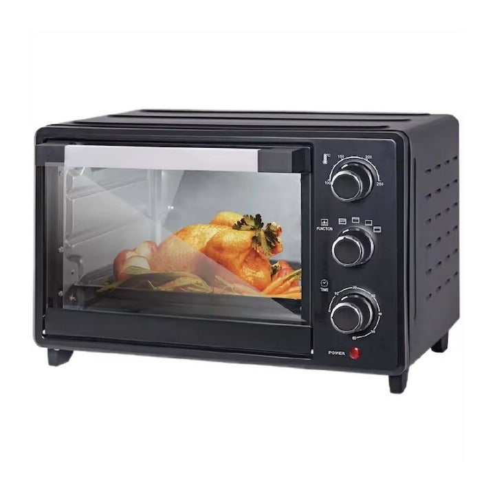 Cuptor electric 48L 2600W grill rotisor LEIHMANN negru - cadou 2 tavi silicon - Bucatarie si electrocasnice