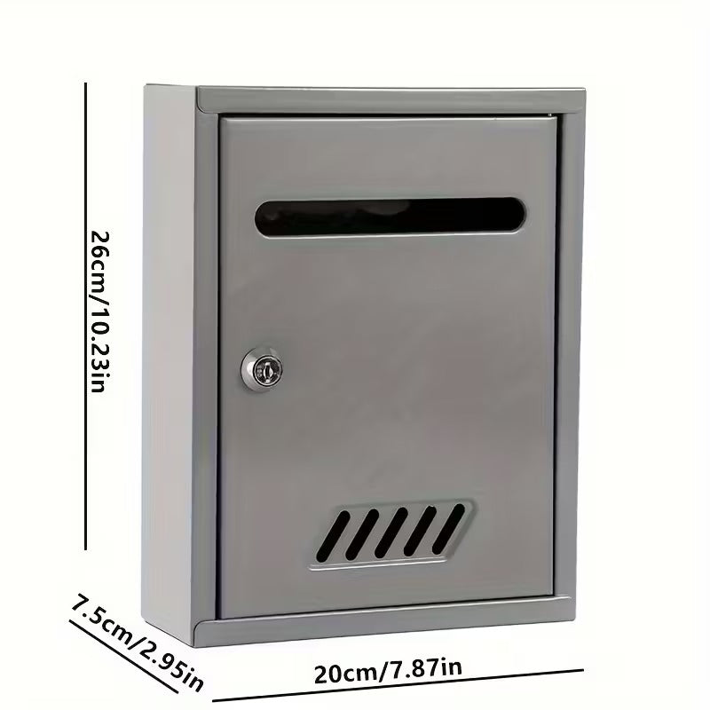Cutie postala metalica exterior 260x200x75mm cu incuietoare rezistenta la intemperii - Gri - Scule si bricolaj