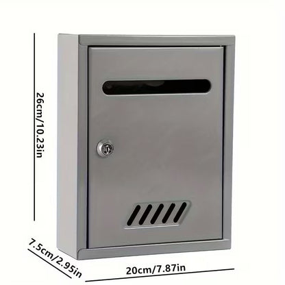 Cutie postala metalica exterior 260x200x75mm cu incuietoare rezistenta la intemperii - Gri - Scule si bricolaj