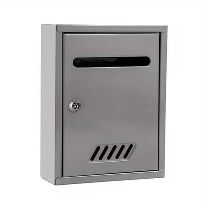 Cutie postala metalica exterior 260x200x75mm cu incuietoare rezistenta la intemperii - Gri - Scule si bricolaj