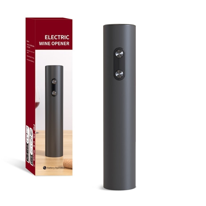 Desfacator electric de vin automat, design elegant negru mat, cadoul ideal - Bucatarie si electrocasnice