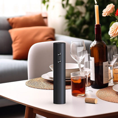 Desfacator electric de vin automat, design elegant negru mat, cadoul ideal - Bucatarie si electrocasnice