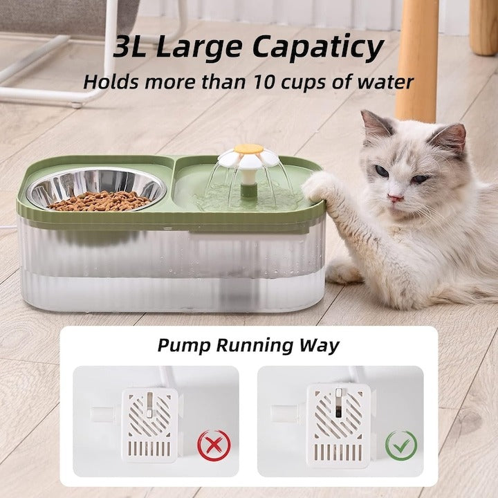 Dispenser apa automat 2-in-1 pentru caini si pisici - 3L, filtrare, silentios, inox - Curatenie si intretinere