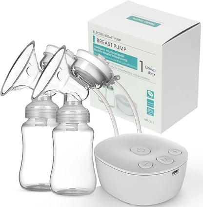 Pompă de Sân Electrică Dublă Portabilă Yumcute – 3 Moduri, 9 Niveluri, Anti-Reflux, Fără BPA, Albă