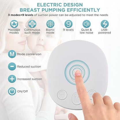 Pompă de Sân Electrică Dublă Portabilă Yumcute – 3 Moduri, 9 Niveluri, Anti-Reflux, Fără BPA, Albă