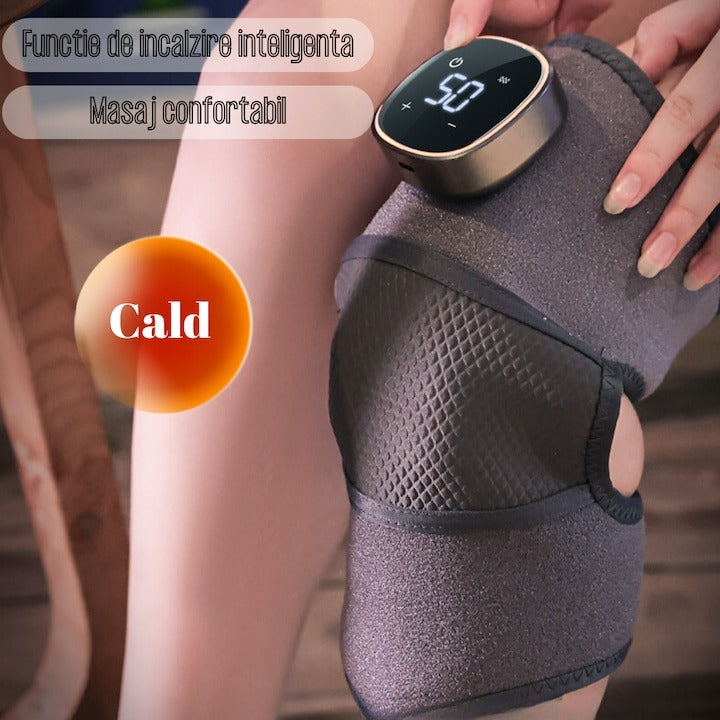 Dispozitiv masaj genunchi, cot, umăr – 3 moduri, încălzire și temperatură ajustabilă