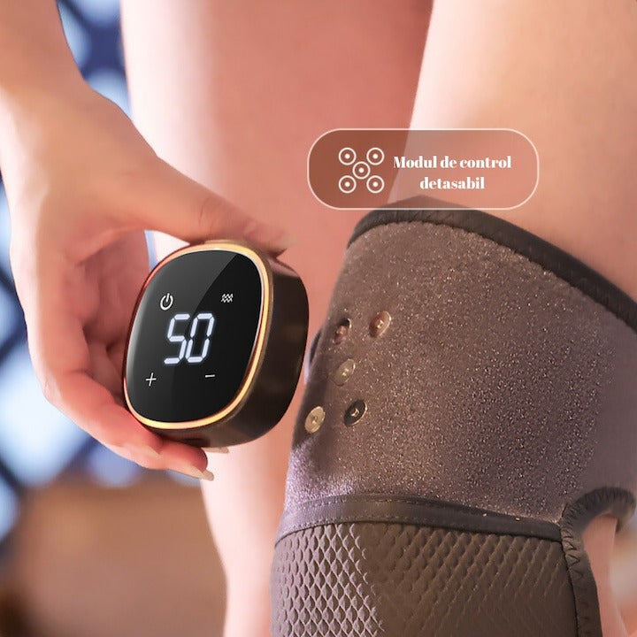 Dispozitiv masaj genunchi, cot, umăr – 3 moduri, încălzire și temperatură ajustabilă