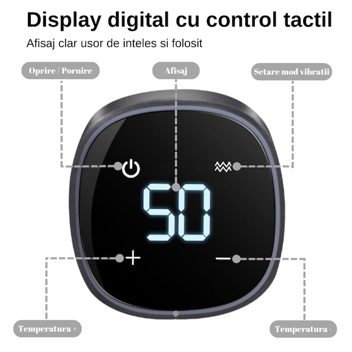 Dispozitiv masaj genunchi, cot, umăr – 3 moduri, încălzire și temperatură ajustabilă